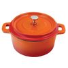 Кастрюля с крышкой порционная оранжевая 14 см, эмалированный чугун, P.L. Proff Cuisine