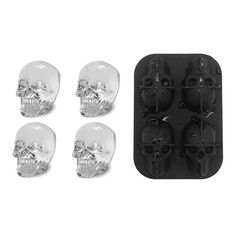 Форма для льда "Череп", силикон, 4 ячейки, P.L.- Barbossa