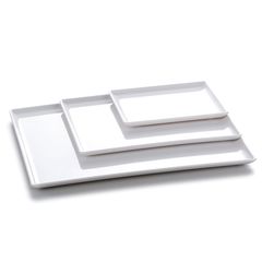 Блюдо,поднос GN 1/4 меламиновый, белый 26.5*16.3*1.7см  P.L.