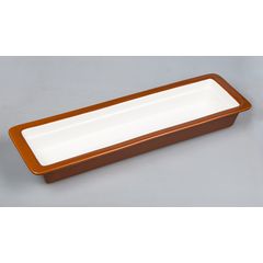Гастроемкость 2/4-65 (52.5*16*6,5 см), коричневый борт, фарфор, P.L. Proff Cuisine