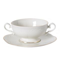 Бульонная пара 280 мл, фарфор, "Aristocrat-Gold". Noble