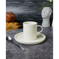 Чашка для чая и блюдце, 200 мл, цвет белый, ILLUSION, Porland