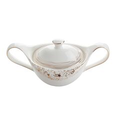 Сахарница 310 мл, цвет белый с золотом, BOHEM, Porland