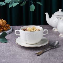 Бульонная пара 350 мл, фарфор, "Aristocrat-Gold", Noble, P.L. Proff Cuisine