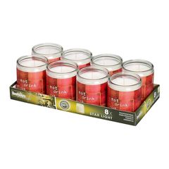 Свеча Bolsius сервировочная в стеклянной банке "Red", 50 часов горения, 100% парафин, 8 свечей/уп, P.L. Proff Cuisine