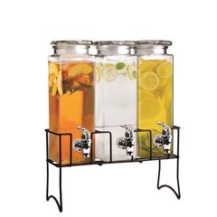 Набор диспенсеров д/напитков(лимонадник),стеклянные с краном на мет.подставке,3*2,5 литра, P.L. Proff Cuisine