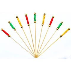 Шпажки Пика "Рио",желтый,красный 12 см, бамбук, 100 шт, P.L. Proff Cuisine