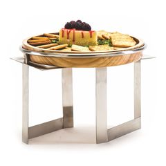 Стойка металлическая для выкладки + блюдо из бука,32*32*23 см, P.L. Proff Cuisine