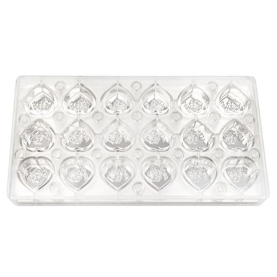 Форма для шоколада на магнитах "Сердце" 18 ячеек 32*29*15 мм, поликарбонат, P.L. Proff Cuisine