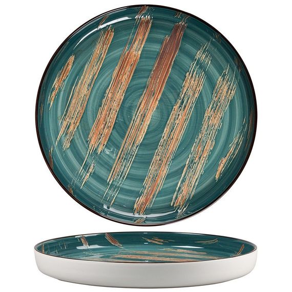 Тарелка с бортом Texture Dark Green Lines d 28*3 см, P.L. Proff Cuisine