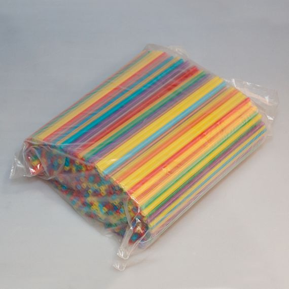 Трубочки для коктейля без изгиба в ассортименте, 24*0,8 см,