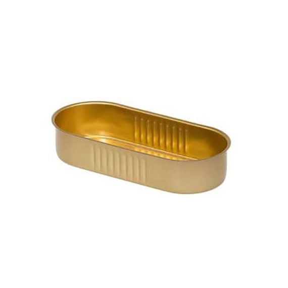 Жестяная банка для подачи овальная, h 3 см, 7*15,5 см