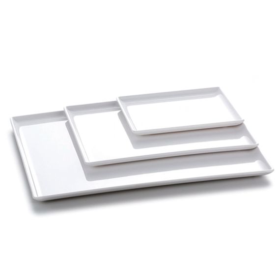 Блюдо,поднос GN 1/4 меламиновый, белый 26.5*16.3*1.7см  P.L.