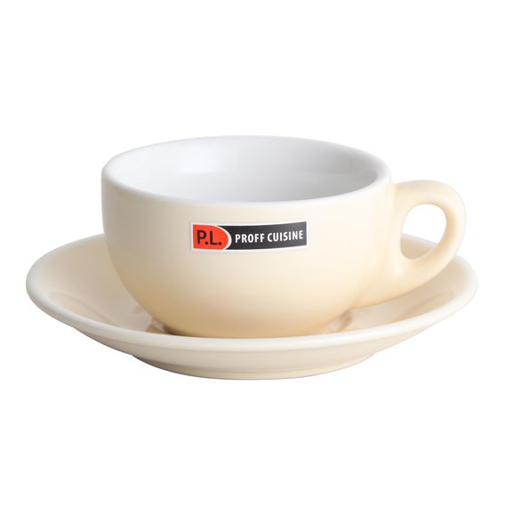 Чашка с блюдцем Barista (Бариста) 220 мл, бежевая, P.L. Proff Cuisine