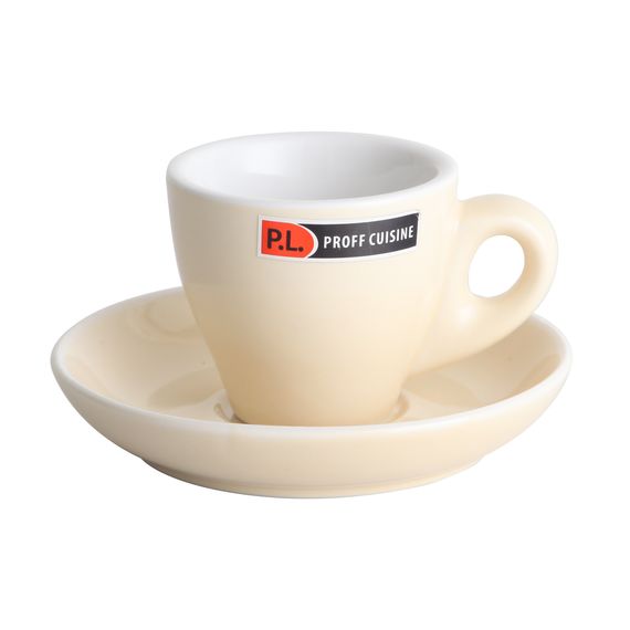 Чашка с блюдцем Barista (Бариста) 80 мл, бежевая, P.L. Proff Cuisine