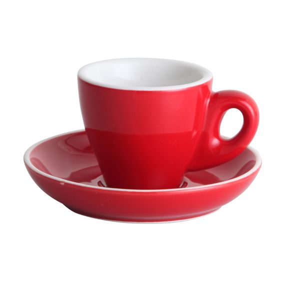 Чашка с блюдцем Barista (Бариста) 80 мл, красная, P.L. Proff Cuisine