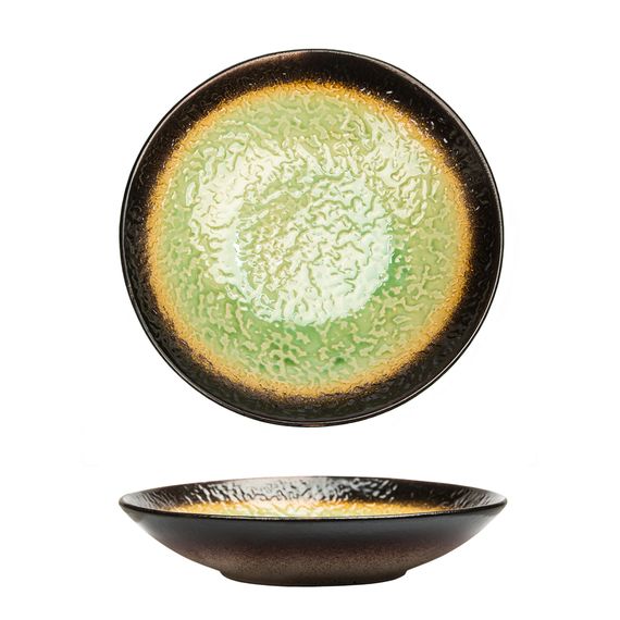 Салатник d=24*h 5 см,1100 мл, каменная керамика,серия "2022 Spider Silk-Green"