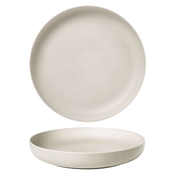 Тарелка с бортом d=21.5 cм, h=3.5см, фарфор "NOBLE" серия "Fine Plus-Light Grey"