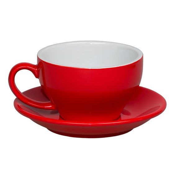Чашка с блюдцем красная Barista (Бариста) 300 мл, P.L. Proff Cuisine