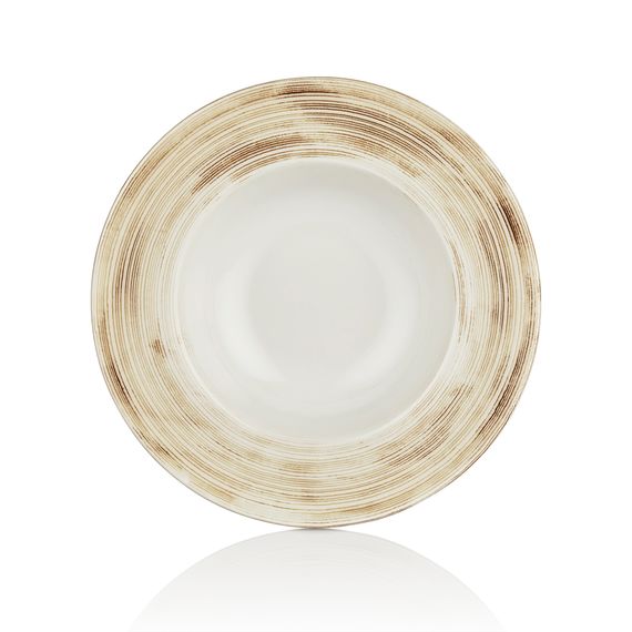 Тарелка д/пасты гастро d=25см, 400мл, фарфор, "Falme Brown"  By Bone