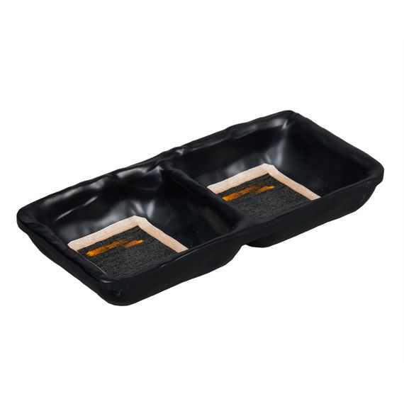 Соусник двойной 16*7,5*2,7 см,,70*2 мл,меламин,серия "Паназия"  P.L.