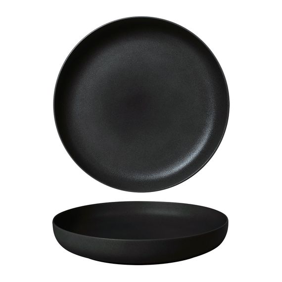 Тарелка с бортом d=23 cм,фарфор "NOBLE" серия "Fine Plus-Black Sand"