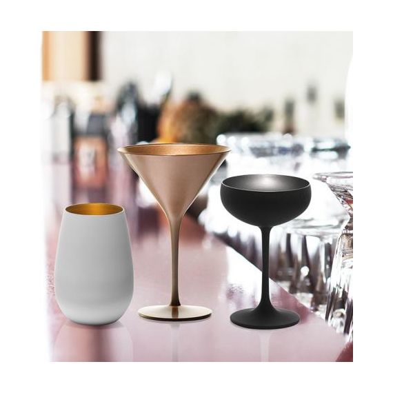 Набор из 6-ти бокалов-блюдец для шампанского Elements, 230 мл, D95 мм, H147 мм, черный/серебряный, Stolzle, изображение 5