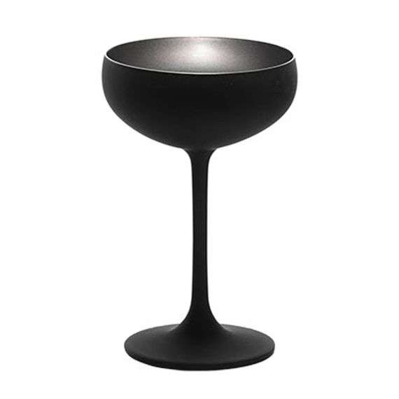 Набор из 6-ти бокалов-блюдец для шампанского Elements, 230 мл, D95 мм, H147 мм, черный/серебряный, Stolzle, изображение 2