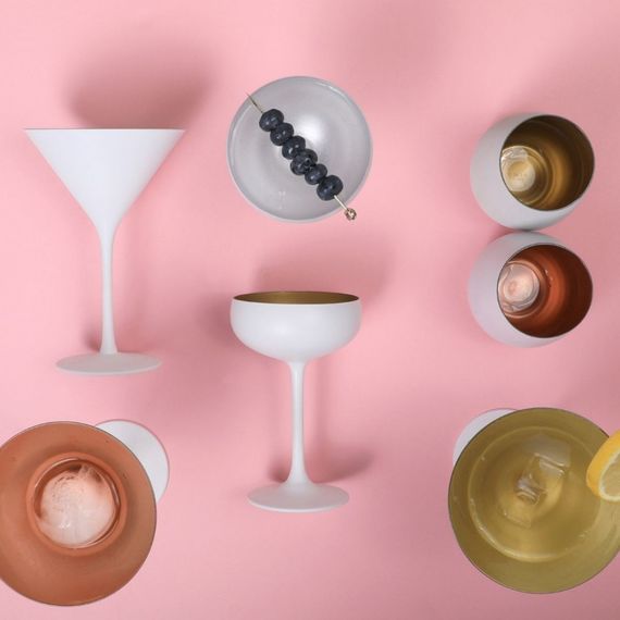 Набор из 6-ти бокалов-блюдец для шампанского Elements, 230 мл, D95 мм, H147 мм, белый/золотой, Stolzle, изображение 6