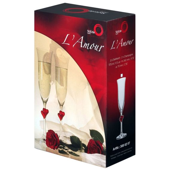Набор из 2-х бокалов-флюте L`amour, 175 мл, D70 мм, H242 мм, Stolzle, изображение 4
