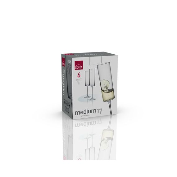 Набор из 6-ти бокалов для шампанского Medium 170 мл, D 60 мм, H 230 мм, Rona, изображение 3