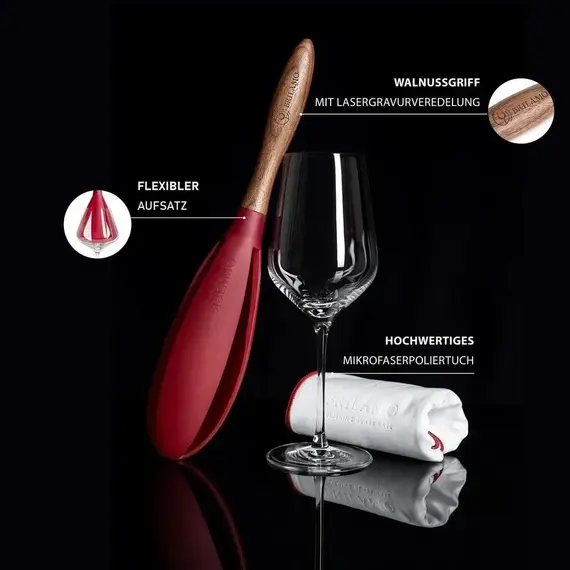 Устройство для полировки бокалов (используется с салфеткой),  L=32см., специальный силикон, орех, Stolzle, изображение 6