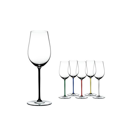 Бокал для вина Riesling/Zinfandel, 395 мл, прозрачный/черный, хрусталь, серия Fatto a Mano, Riedel, изображение 3