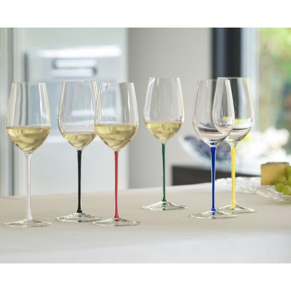 Бокал для вина Riesling/Zinfandel, 395 мл, прозрачный/синий, хрусталь, серия Fatto a Mano, Riedel, изображение 8