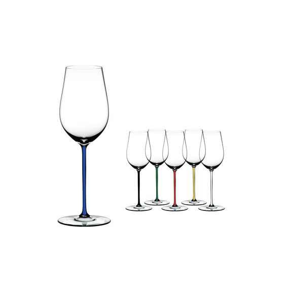 Бокал для вина Riesling/Zinfandel, 395 мл, прозрачный/синий, хрусталь, серия Fatto a Mano, Riedel, изображение 4