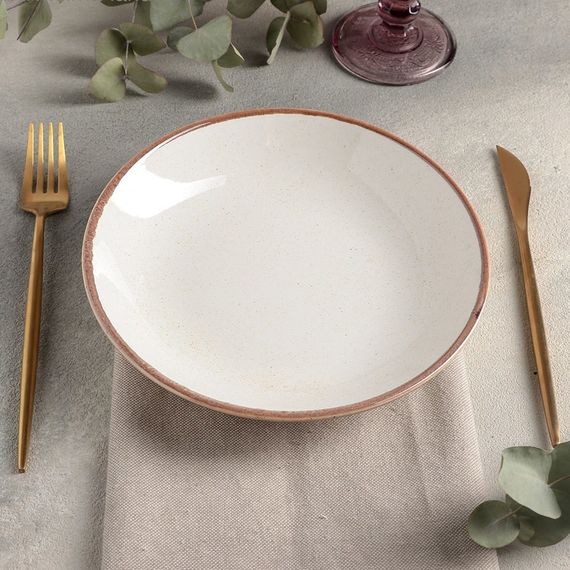 Тарелка глубокая 26 см безбортовая, Seasons Бежевый, Porland, изображение 5