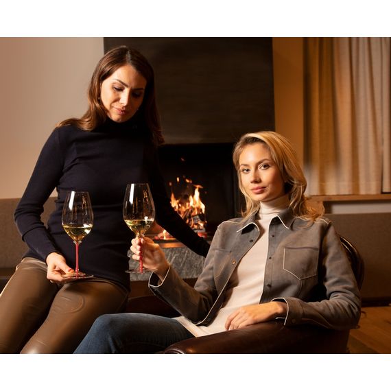 Бокал для вина Performance Riesling 623 мл, прозрачный/красный, хрусталь, серия Fatto a Mano, Riedel, изображение 2