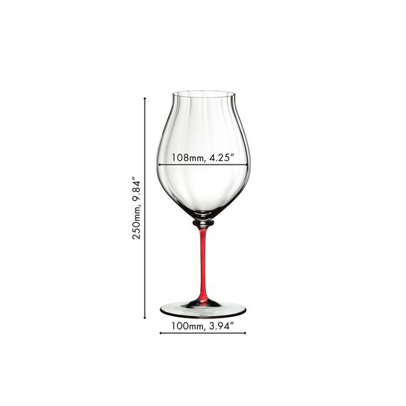 Бокал для красного вина Pinot Noir 4884/67R, 830 мл, красная ножка, серия Fatto a Mano, Riedel, изображение 3