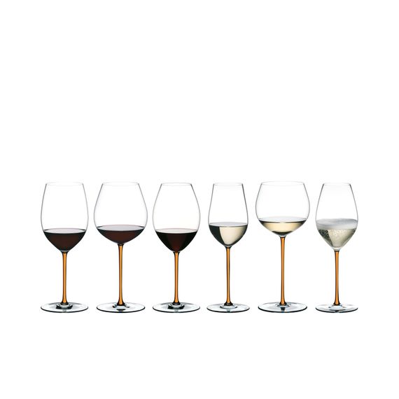 Бокал для вина Riesling/Zinfandel, 395 мл, прозрачный/оранжевый, хрусталь, серия Fatto a Mano, Riedel, изображение 4