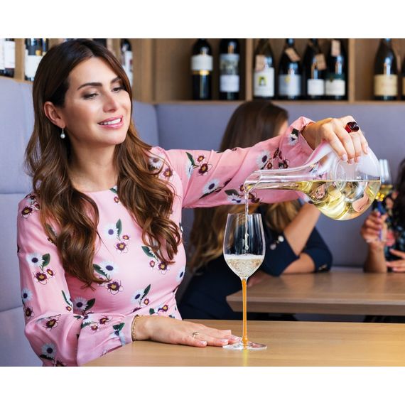 Бокал для вина Riesling/Zinfandel, 395 мл, прозрачный/оранжевый, хрусталь, серия Fatto a Mano, Riedel, изображение 2