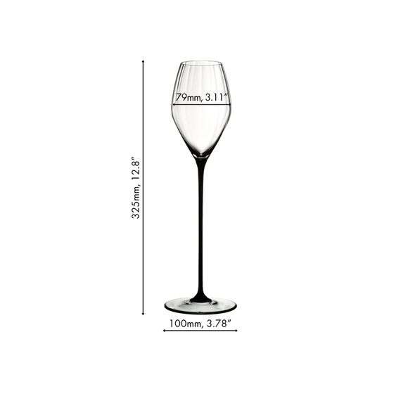 Бокал для шампанского High Performance Champagne Glass  Black, черная ножка, 375 мл, 32.5 см, Riedel, изображение 2