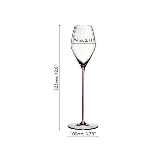 Бокал для шампанского High Performance Champagne Glass Pink, розовая ножка, 375 мл, 32.5 см, Riedel, изображение 2