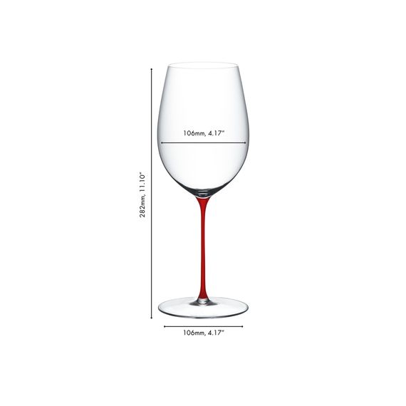 Бокал для вина Superleggero Bordeaux Grand Cru, 953 мл, 6425/00R, красная ножка, Riedel, изображение 3
