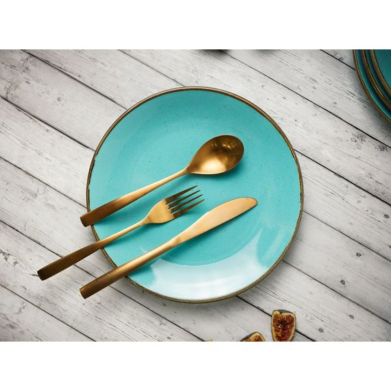 Тарелка 24 см безбортовая, Seasons Бирюзовый, Porland, изображение 14