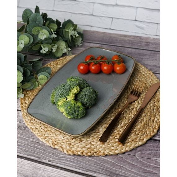 Тарелка прямоугольная 31*18 см, Seasons Темно-серый, Porland, изображение 11