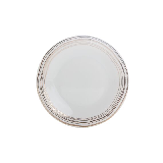 Тарелка мелкая 17 см, цвет белый с золотом, BOHEM, Porland