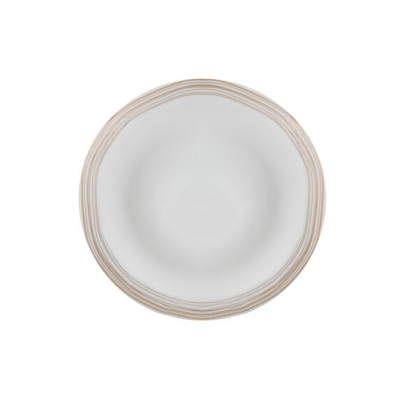 Тарелка глубокая 23 см, цвет белый с золотом, BOHEM, Porland