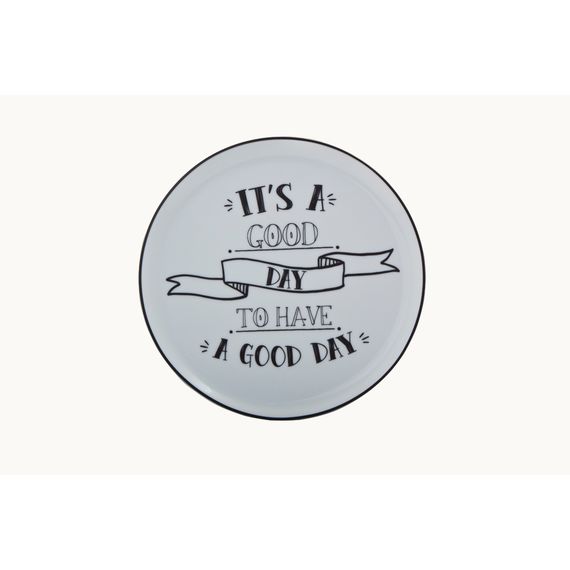 Тарелка обеденная 20 см, цвет серый, BE HAPPY, Porland