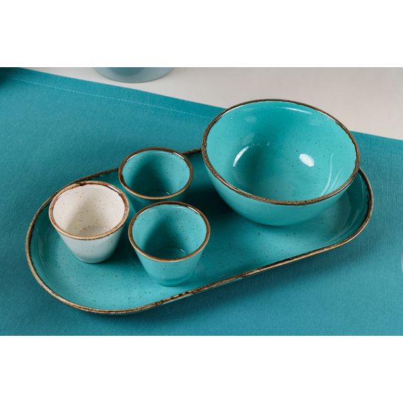 Тарелка прямоугольная 31*18 см, Seasons Бирюзовый, Porland, изображение 14