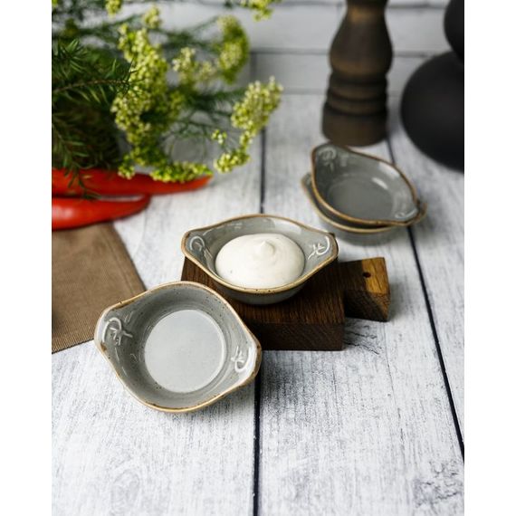 Соусник с ручками d 7 см, Seasons Темно-серый, Porland, изображение 5